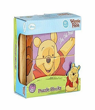 Disney Winnie the Pooh Children's 4 Wooden Puzzle Blocks RRP 9.99 CLEARANCE XL 5.99
